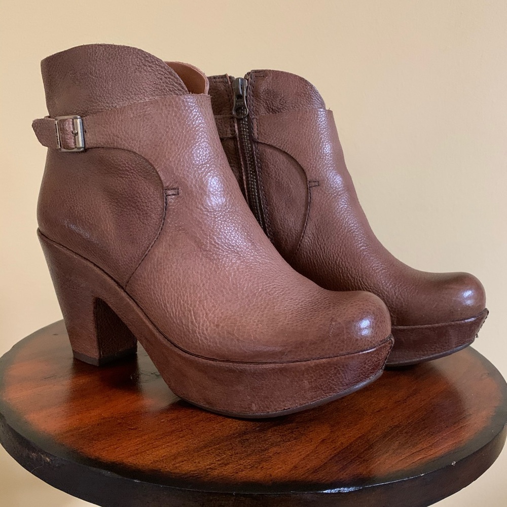 Kork-Ease wedge platform bootie